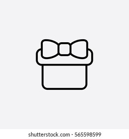 gift present  giftbox with bow ribbon line