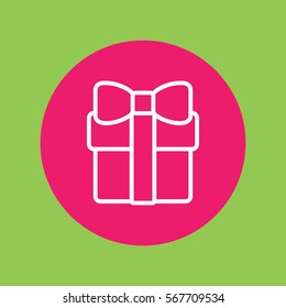 gift present  giftbox with bow ribbon line