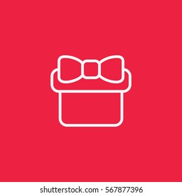gift present  giftbox with bow ribbon line