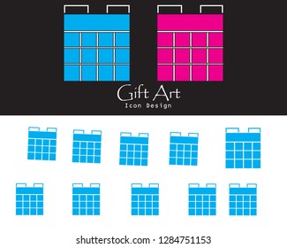 Gift, Present, Giftbox Isolated Flat Web Mobile Icon  Vector  Sign  Symbol with two colors  Button  Element