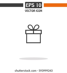 Gift, Present, Giftbox Isolated Flat Web Mobile Vector Icon.
