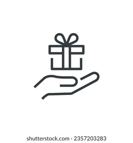Gift present give offer icon, vector illustration