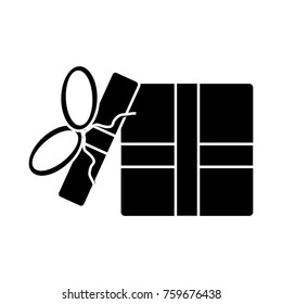 gift present open box with ribbon and bow christmas celebration