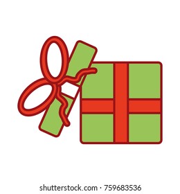 gift present open box with ribbon and bow christmas celebration