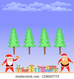 gift present santa cuirse merry christmas xmas and happy new year vector illustration eps10