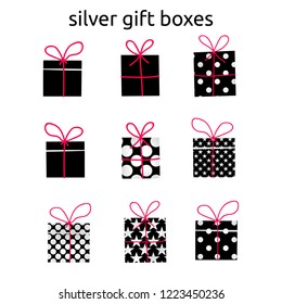 Gift, present, surprise vector simple icons set for web and mobile design