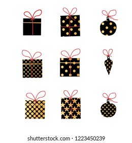 Gift, present, surprise vector simple icons set for web and mobile design