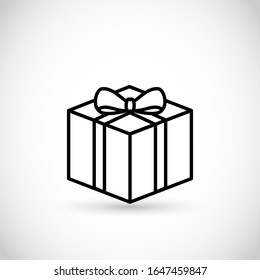 Gift, present thin line style vector icon