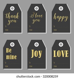 Gift printable tag cards black and gold with sign
