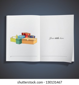 Gift printed on book. Vector design.