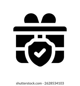 gift protection glyph icon. Strong and solid vector icon for websites, mobile interfaces, presentations, and visual branding. High quality and easy to edit.