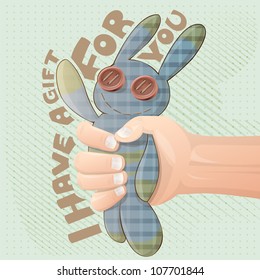 gift  rabbit vector illustration