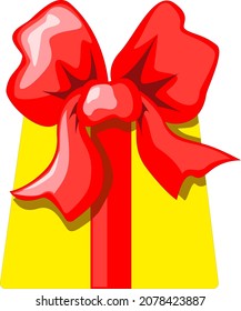 a gift with a red bow