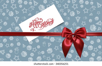 gift with red bow and card