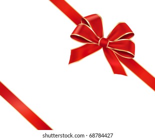 Gift Red Bow With A Ribbon. Vector.
