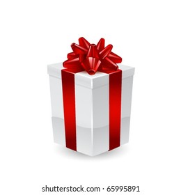 gift with red bow vector
