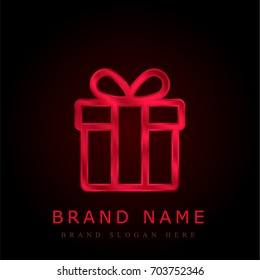 Gift red chromium metallic logo