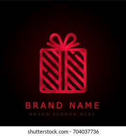 Gift red chromium metallic logo