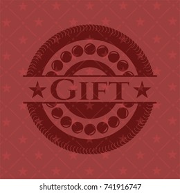 Gift red emblem. Vintage.