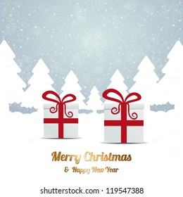 gift red white winter snow tree landscape