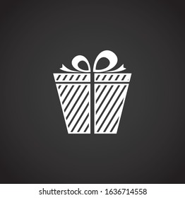 Gift related icon on background for graphic and web design. Creative illustration concept symbol for web or mobile app.
