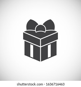 Gift related icon on background for graphic and web design. Creative illustration concept symbol for web or mobile app.