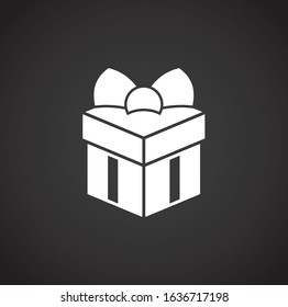 Gift related icon on background for graphic and web design. Creative illustration concept symbol for web or mobile app.