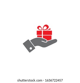 Gift related icon on background for graphic and web design. Creative illustration concept symbol for web or mobile app.