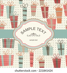 gift retro seamless background with an empty banner for your text or images 