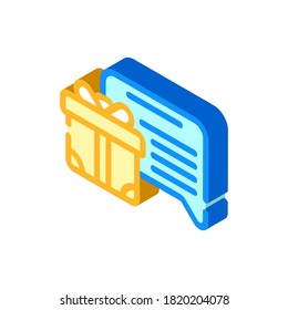 gift for review isometric icon vector. gift for review sign. isolated symbol illustration