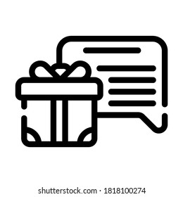 gift for review line icon vector. gift for review sign. isolated contour symbol black illustration