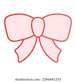 Gift ribbon bow flat icon. Decoration pink icons in trendy flat style. Present knot gradient style design, designed for web and app. Eps 10