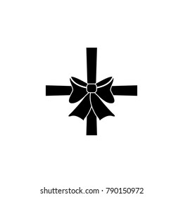Gift ribbon with bow icon. Premium quality graphic design. Signs, outline symbols collection, simple icon for websites, web design, mobile app on white background
