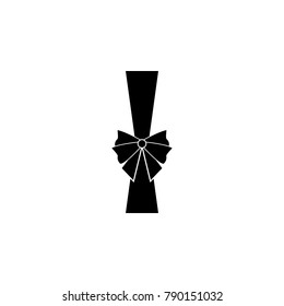 Gift ribbon with bow icon. Premium quality graphic design. Signs, outline symbols collection, simple icon for websites, web design, mobile app on white background