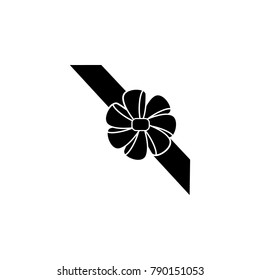 Gift ribbon with bow icon. Premium quality graphic design. Signs, outline symbols collection, simple icon for websites, web design, mobile app on white background