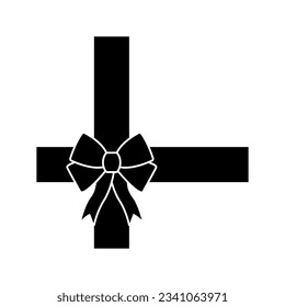 Gift ribbon and bow icon vector. Gift ribbon illustration sign. bow symbol. ribbon logo.