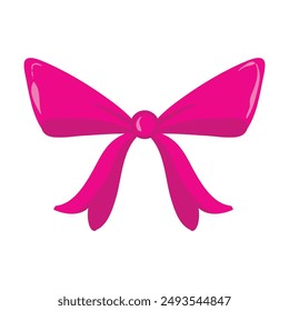 Gift ribbon bow knot bow present on white background.