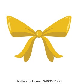 Gift ribbon bow knot bow present on white background.