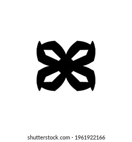 Gift ribbon flat icon. Simple style holiday poster background symbol. Logo design element. T-shirt printing. Vector for sticker.