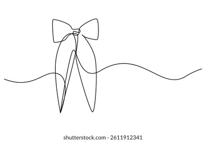 Gift ribbon icon Continuous one line art