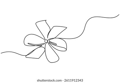 Gift ribbon icon Continuous one line art