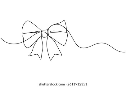 Gift ribbon icon Continuous one line art