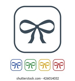 gift ribbon icon isolated on white background. vector illustration icon