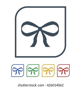 gift ribbon icon isolated on white background. vector illustration icon