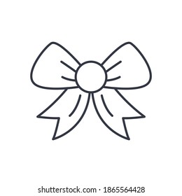 Gift ribbon icon, linear isolated illustration, thin line vector, web design sign, outline concept symbol with editable stroke on white background.