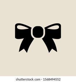 Gift ribbon icon simple flat style Christmas symbol