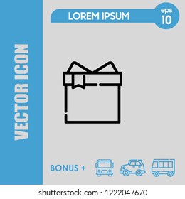 Gift with ribbon icon vector