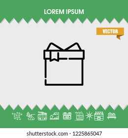 Gift with ribbon icon vector