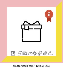 Gift with ribbon icon vector