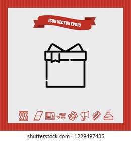 Gift with ribbon icon vector